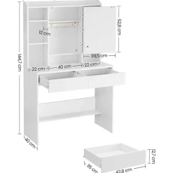 Furnihaus Kaptafel met LED 3 kleuren met instelbare lichtsterkte met spiegel