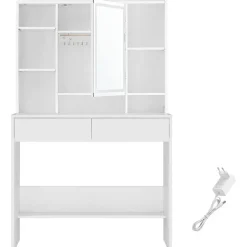 Furnihaus Kaptafel met LED 3 kleuren met instelbare lichtsterkte met spiegel