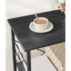 Furnihaus Keukentrolley - op wieltjes - 2 legplanken - zwart - 60cm