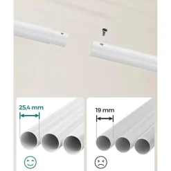 Furnihaus Kledingroede Kledingrek Dubbele Kledingophangrail met wielen 103,5 cm