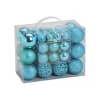 G. Wurm Kerstballen - 50ST - turquoise blauw - 3 - 4 - 6 cm