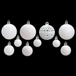 G. Wurm Kerstballen - 50ST - wit - 3 - 4 - 6 cm - kunststof