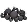 G. Wurm Kerstballen - 50ST - zwart - 3 - 4 - 6 cm - kunststof