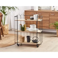 GABBS - Keukentrolley - Lichte houtkleur - Metaal