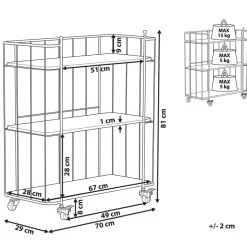 GABBS - Keukentrolley - Lichte houtkleur - Metaal