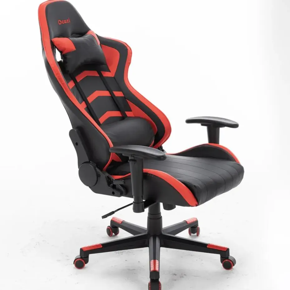 Gamestoel Texas - Zwart / Rood - Gaming Stoel - Bureaustoel