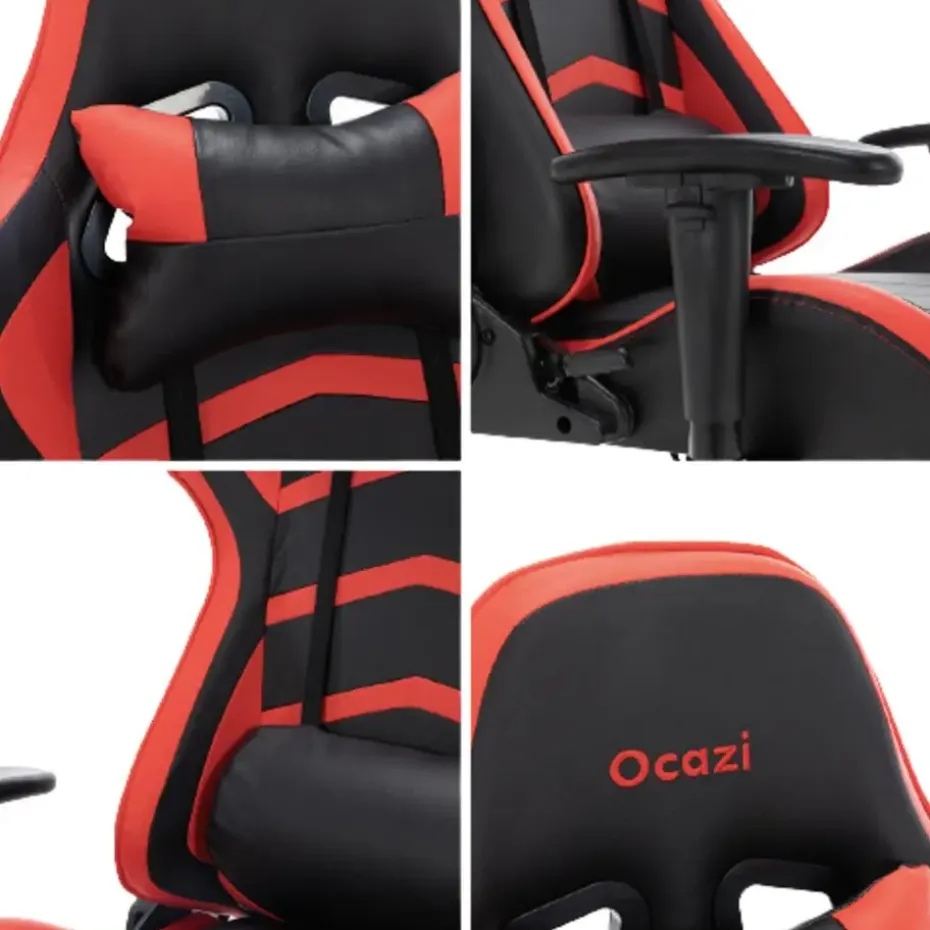 Gamestoel Texas - Zwart / Rood - Gaming Stoel - Bureaustoel