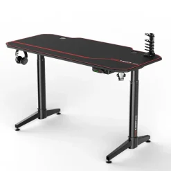 Gaming bureau zwart/rood - Elektrisch verstelbaar - 140x66 cm