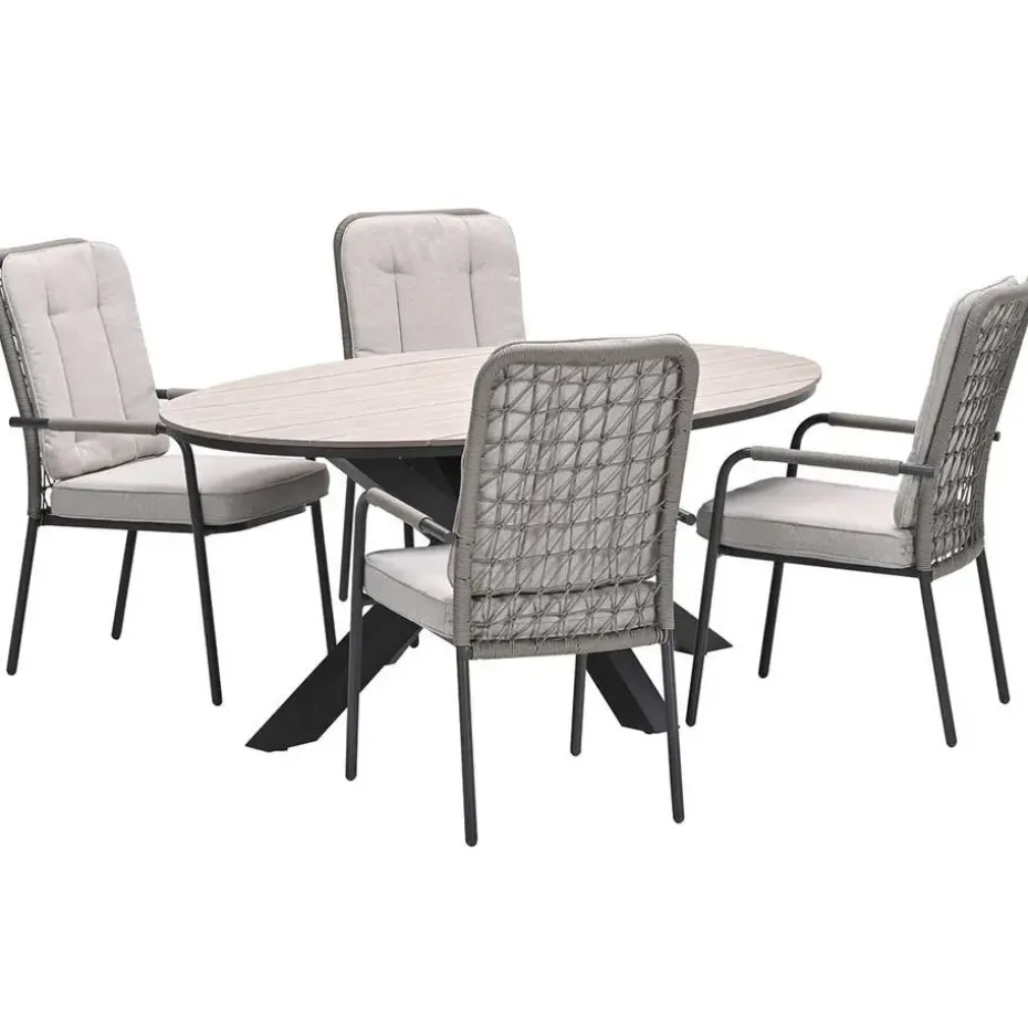 Garden Impressions Aleria - Tulli tuinset 5-delig taupe 180x115 cm