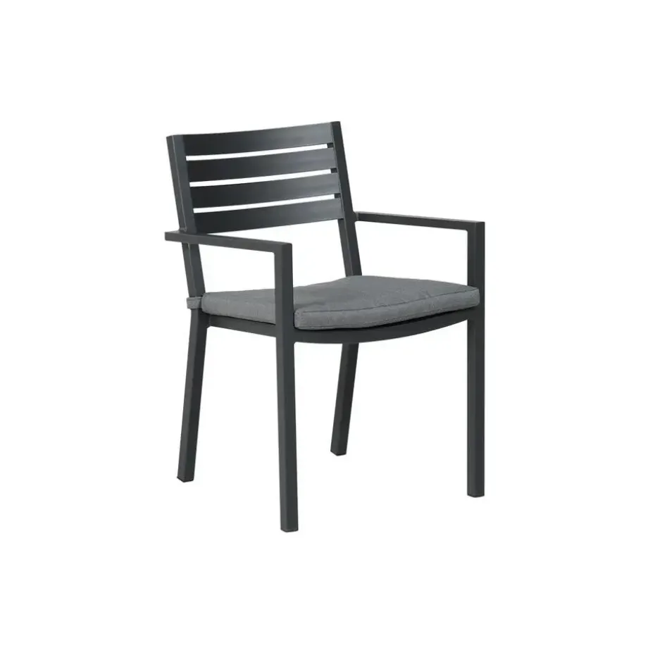 Garden Impressions Amarillo tuinstoel donker grijs - 4 stuks