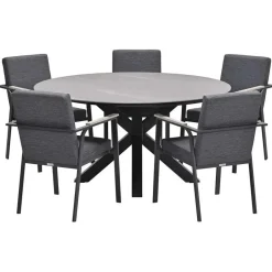 Garden Impressions Angela tuinset 6-delig - Duuk tuintafel Ø150 cm