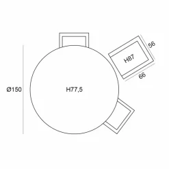 Garden Impressions Angela tuinset 6-delig - Duuk tuintafel Ø150 cm