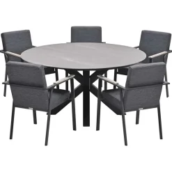 Garden Impressions Angela tuinset 6-delig - Duuk tuintafel Ø150 cm