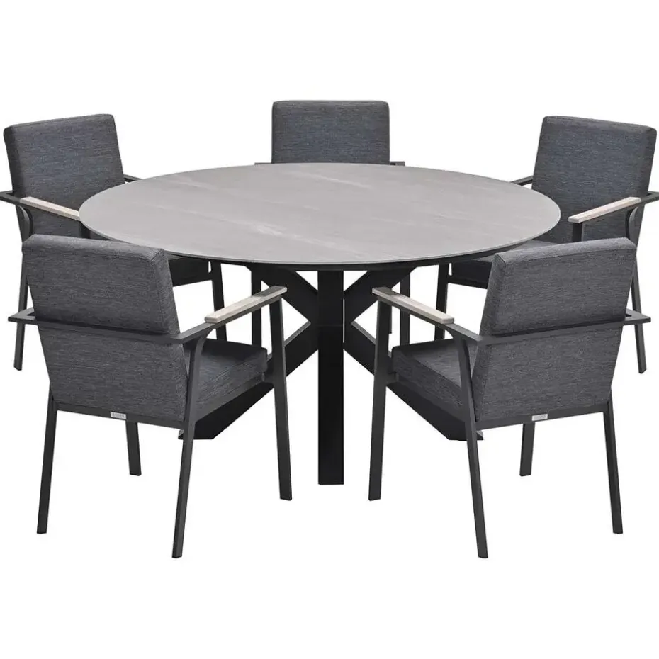 Garden Impressions Angela tuinset 6-delig - Duuk tuintafel Ø150 cm