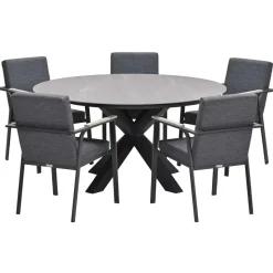 Garden Impressions Angela tuinset 6-delig - Duuk tuintafel Ø150 cm