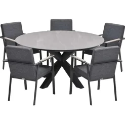 Garden Impressions Angela tuinset 6-delig - Duuk tuintafel Ø150 cm