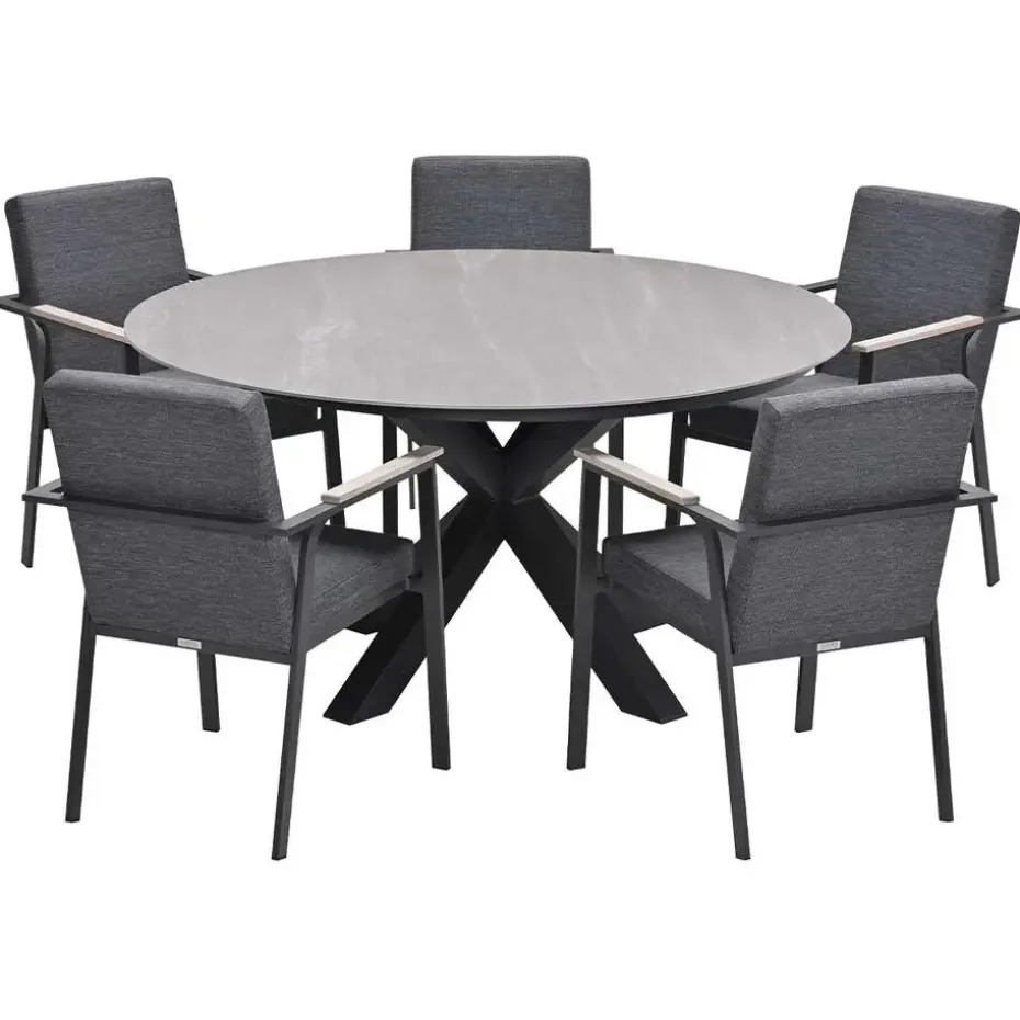 Garden Impressions Angela tuinset 6-delig - Duuk tuintafel Ø150 cm