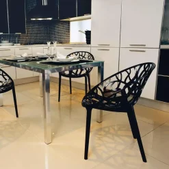 Garden Impressions Crystal tuinstoel zwart - 2 stuks