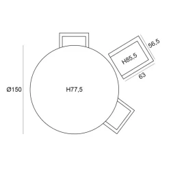 Garden Impressions Dane tuinset 6-delig - Duuk tuintafel Ø150 cm