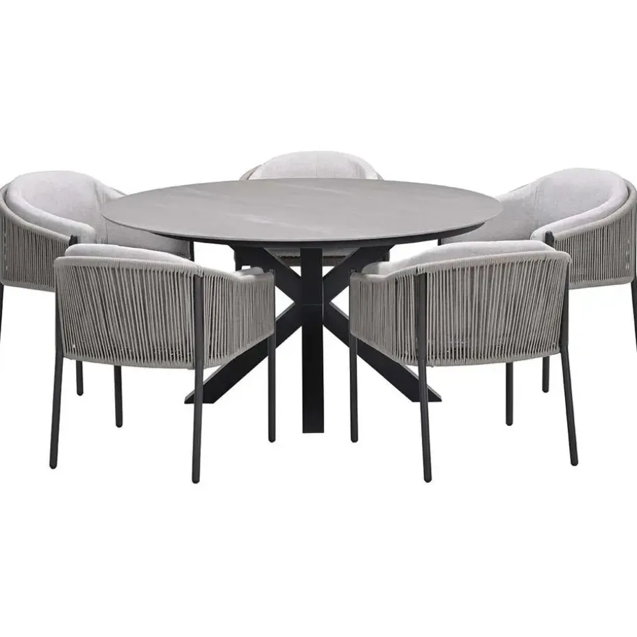 Garden Impressions Delvin tuinset 6-delig - Duuk tuintafel Ø150 cm