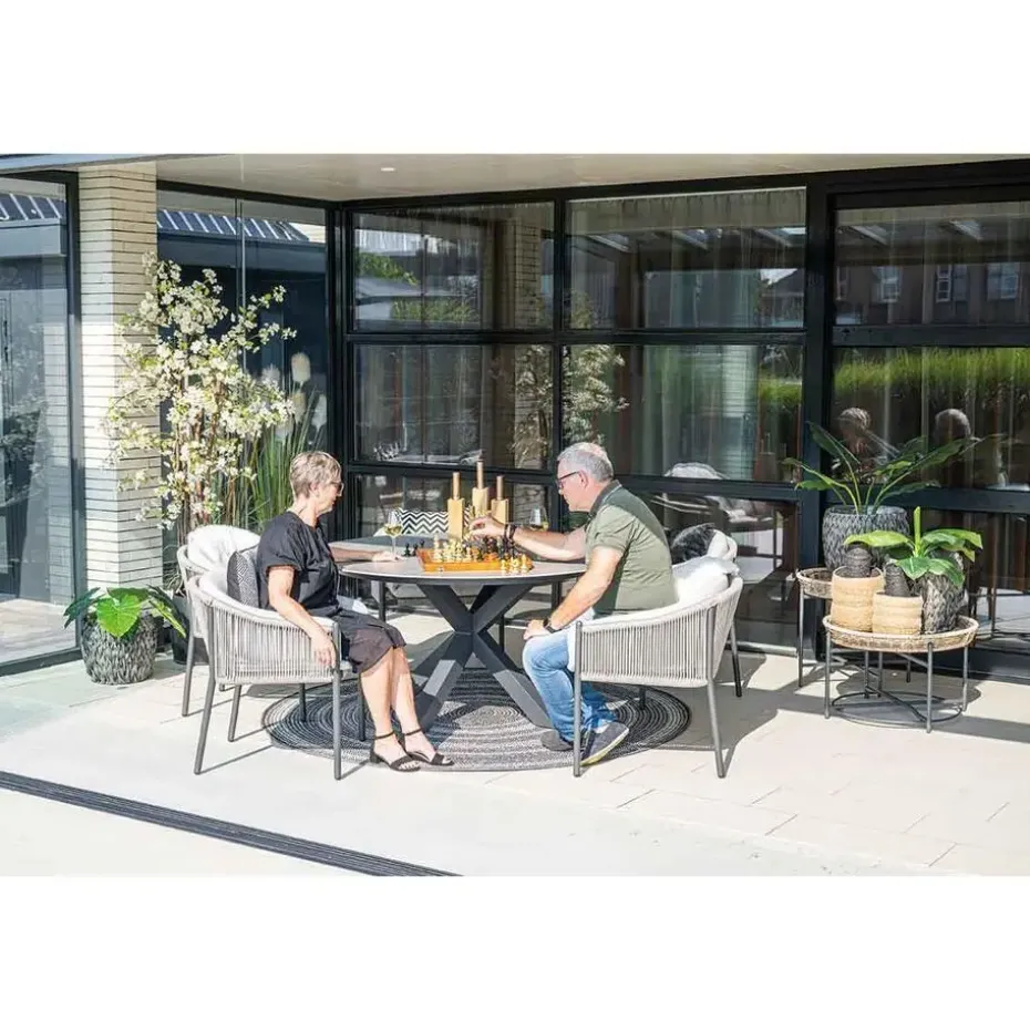 Garden Impressions Delvin tuinset 6-delig - Duuk tuintafel Ø150 cm