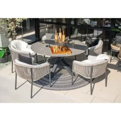 Garden Impressions Delvin tuinset 6-delig - Duuk tuintafel Ø150 cm