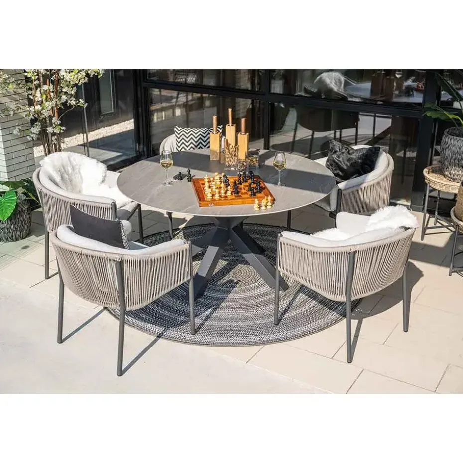 Garden Impressions Delvin tuinset 6-delig - Duuk tuintafel Ø150 cm