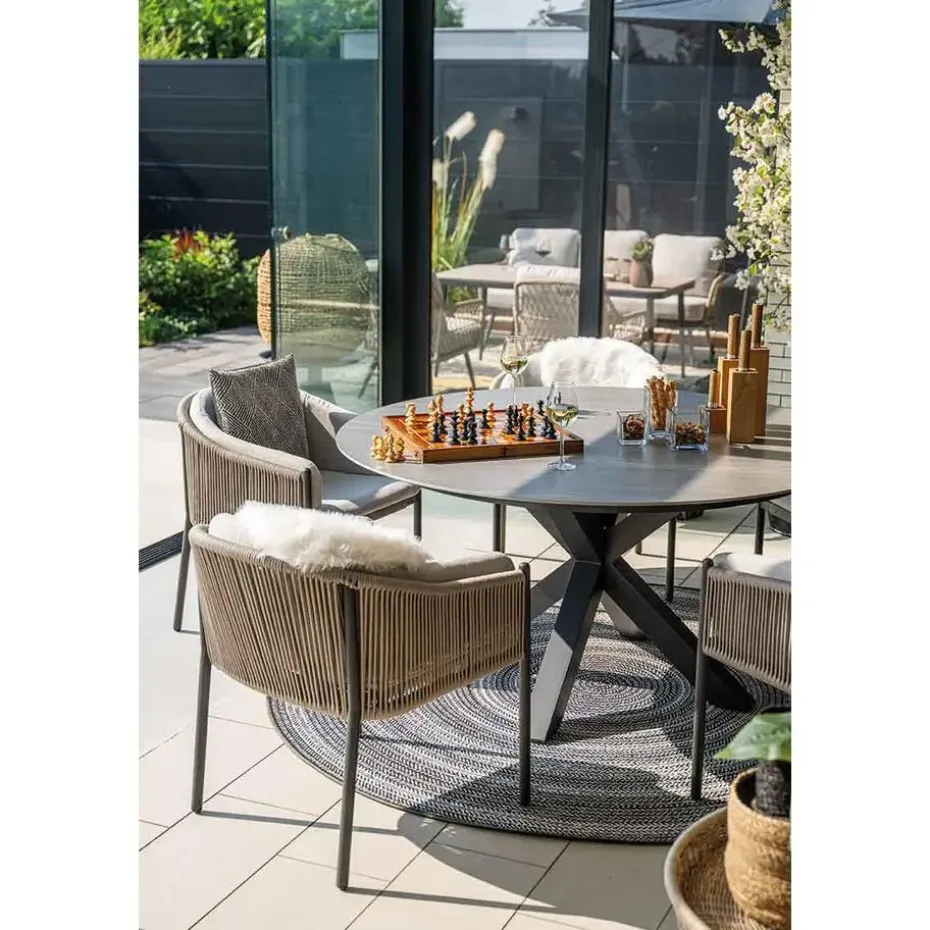 Garden Impressions Delvin tuinset 6-delig - Duuk tuintafel Ø150 cm