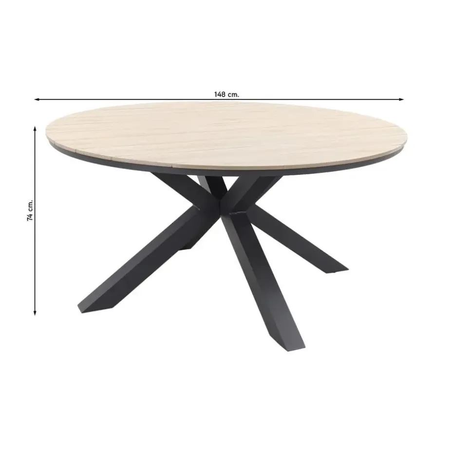 Garden Impressions Edison tuintafel - 148 cm. rond