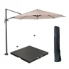 Garden Impressions Hawaii parasol S Ø300 ecru + 80kg voet en hoes