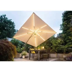 Garden Impressions Hawaii zweefparasol Lumen LED 300x300 cm - zand