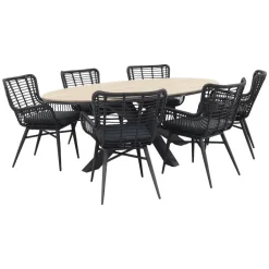 Garden Impressions Jasmine - Black/Edison 220x115 cm. - ovale tuinset