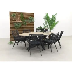 Garden Impressions Jasmine - Black/Edison 220x115 cm. - ovale tuinset