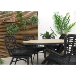 Garden Impressions Jasmine - Black/Edison 220x115 cm. - ovale tuinset
