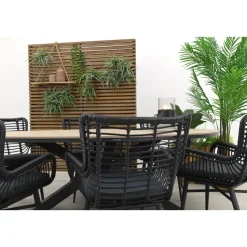 Garden Impressions Jasmine - Black/Edison 220x115 cm. - ovale tuinset
