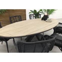 Garden Impressions Jasmine - Black/Edison 220x115 cm. - ovale tuinset