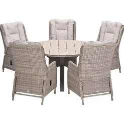 Garden Impressions Marbella verstelb. tuinset 6-delig -Tulli tuintafel