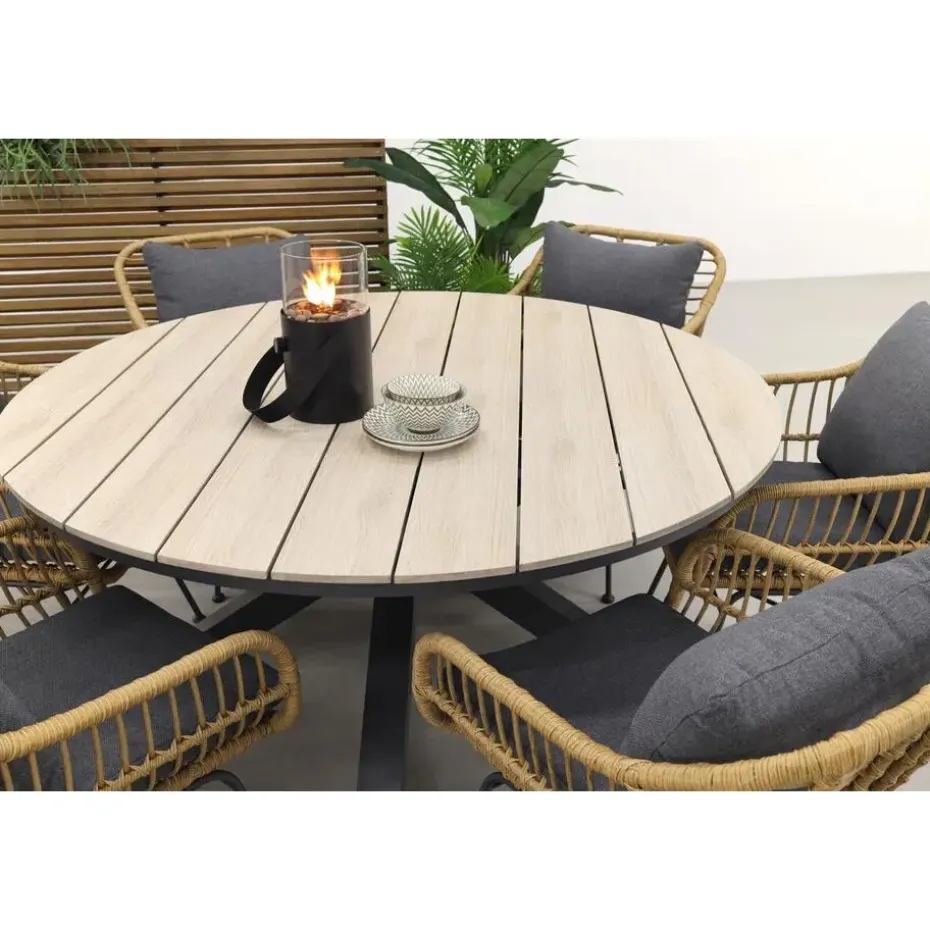 Garden Impressions Margriet naturel / Edison 148 cm. - ronde tuinset