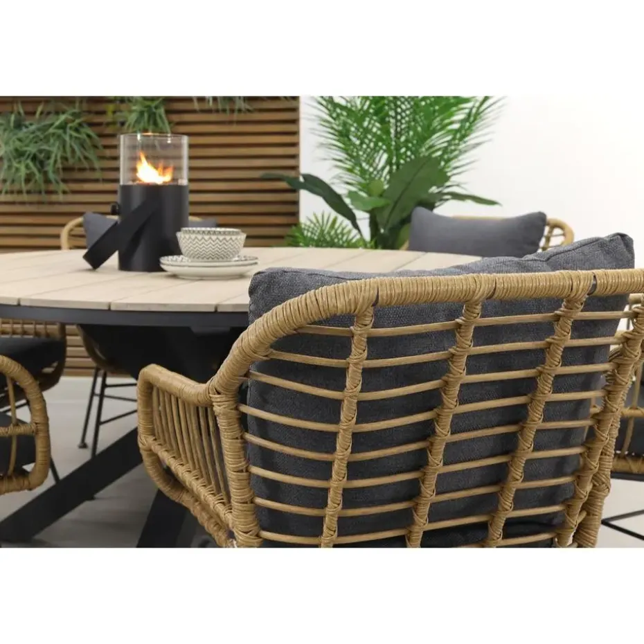 Garden Impressions Margriet naturel / Edison 148 cm. - ronde tuinset