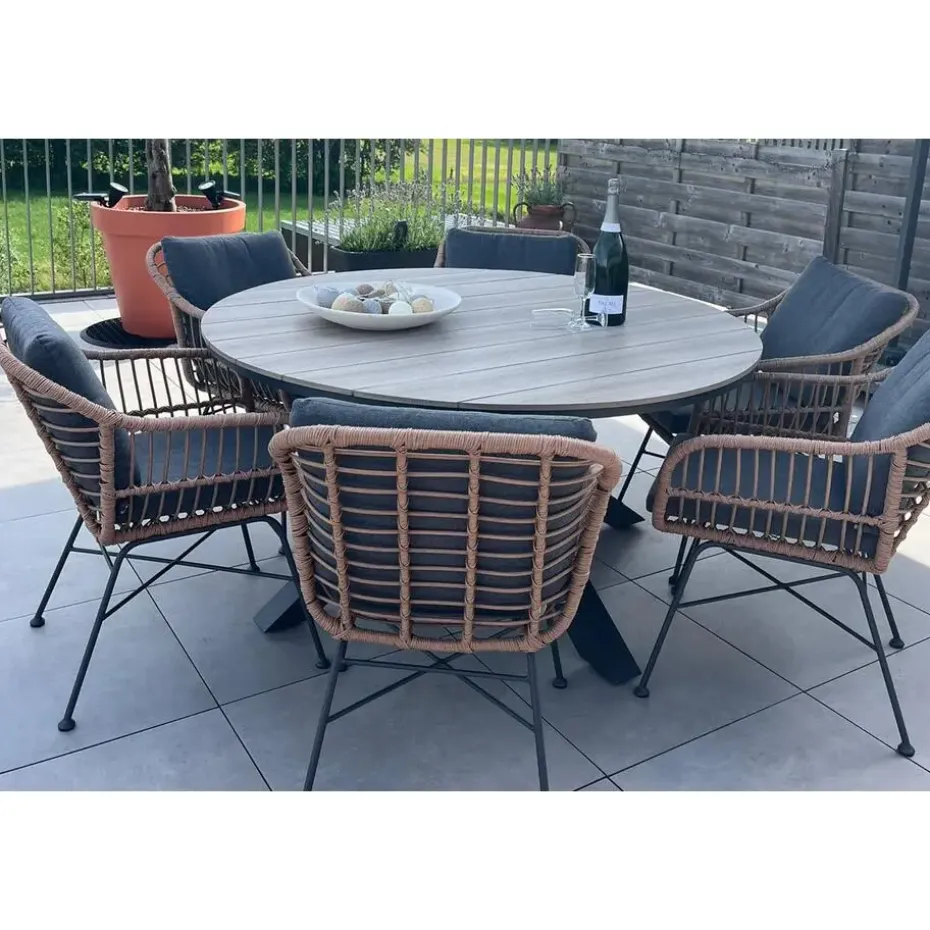 Garden Impressions Margriet naturel / Edison 148 cm. - ronde tuinset