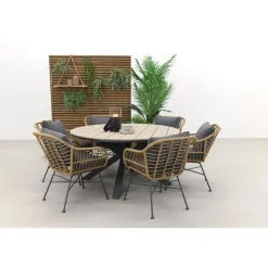 Garden Impressions Margriet naturel / Edison 148 cm. - ronde tuinset