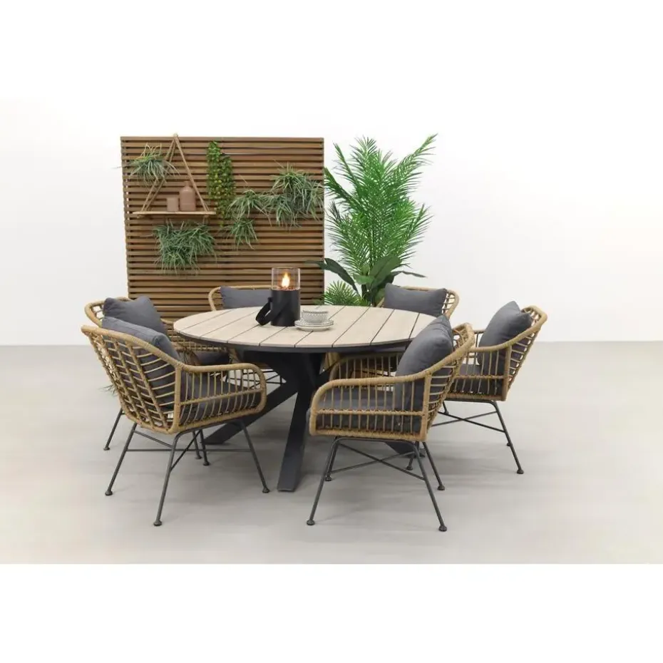 Garden Impressions Margriet naturel / Edison 148 cm. - ronde tuinset