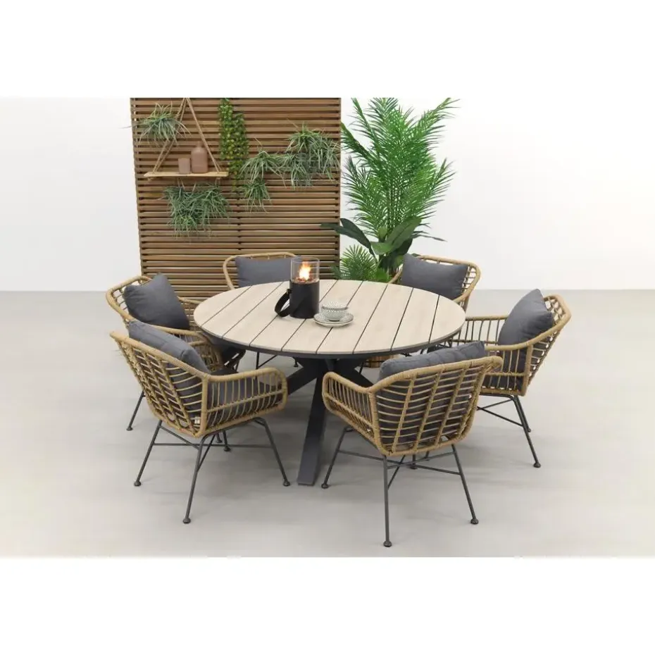 Garden Impressions Margriet naturel / Edison 148 cm. - ronde tuinset