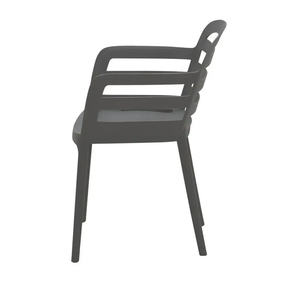 Garden Impressions Mira tuinstoel donker grijs - 2 stuks