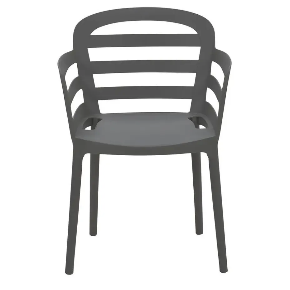 Garden Impressions Mira tuinstoel donker grijs - 2 stuks