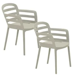 Garden Impressions Mira tuinstoel zand - 2 stuks