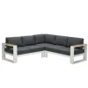 Garden Impressions Plaza lounge hoekset 3-delig wit - teak look