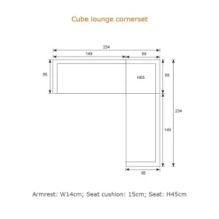 Garden Impressions Plaza lounge hoekset 3-delig wit - teak look