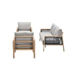 Garden Impressions San Capri loungeset 4-delig - light teak aluminium