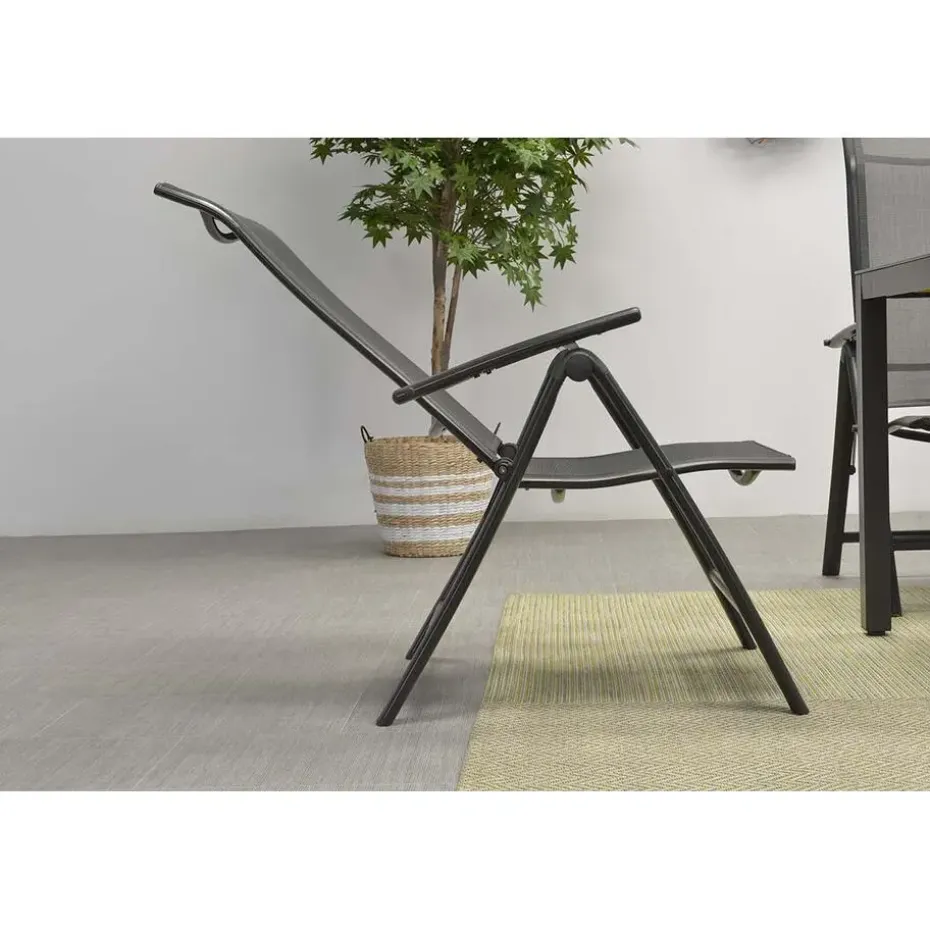 Garden Impressions Santos verstelbare tuinstoel - donker grijs